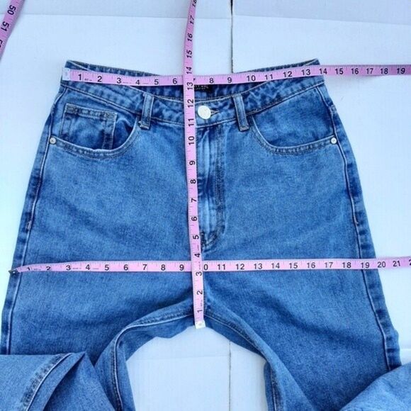 Nasty Gal Denim Jeans High Waist Mom Jeans Cotton Blend Pants Size M - Picture 7 of 13